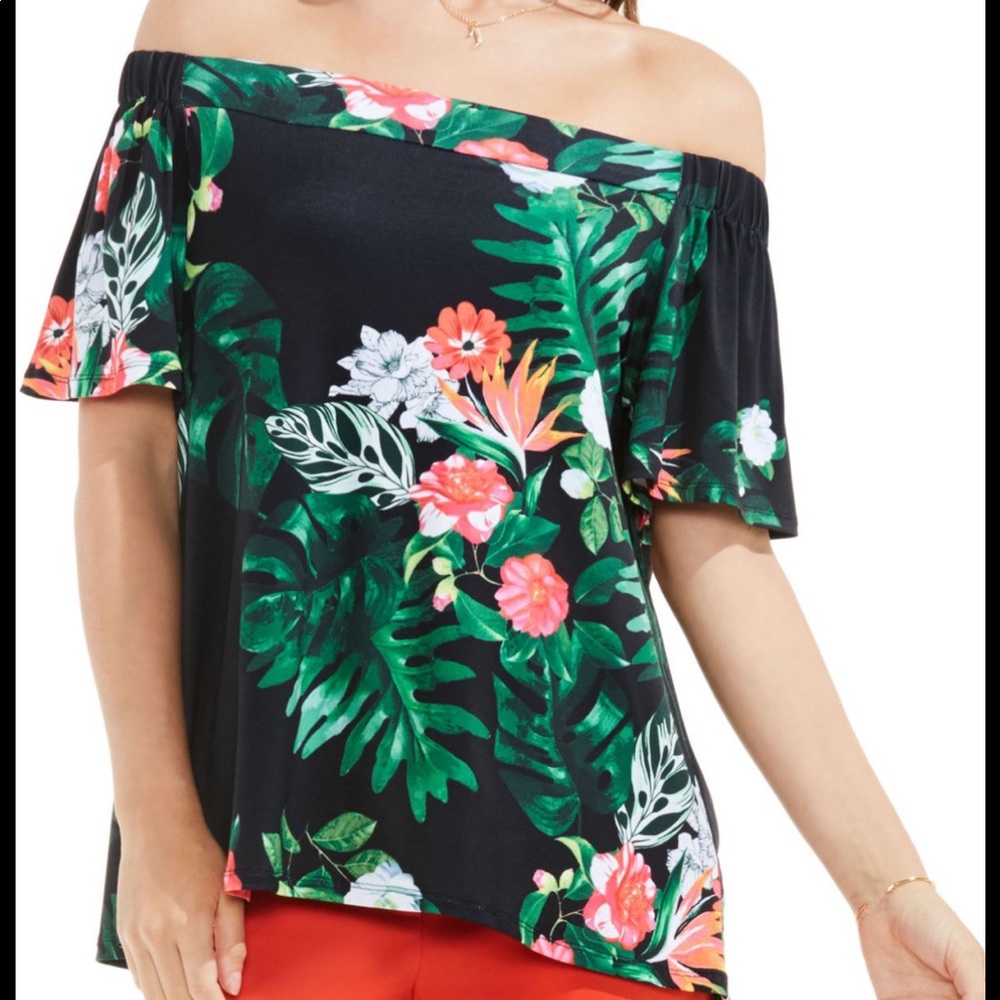 Vince Camuto off the shoulder Hawaiian shirt SMALL